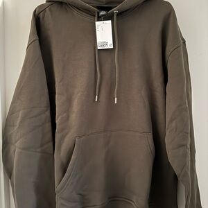 2 Hoodies from H&M NEW Men's Dark Khaki Green & Gray Hoodie Size L Loose Fit